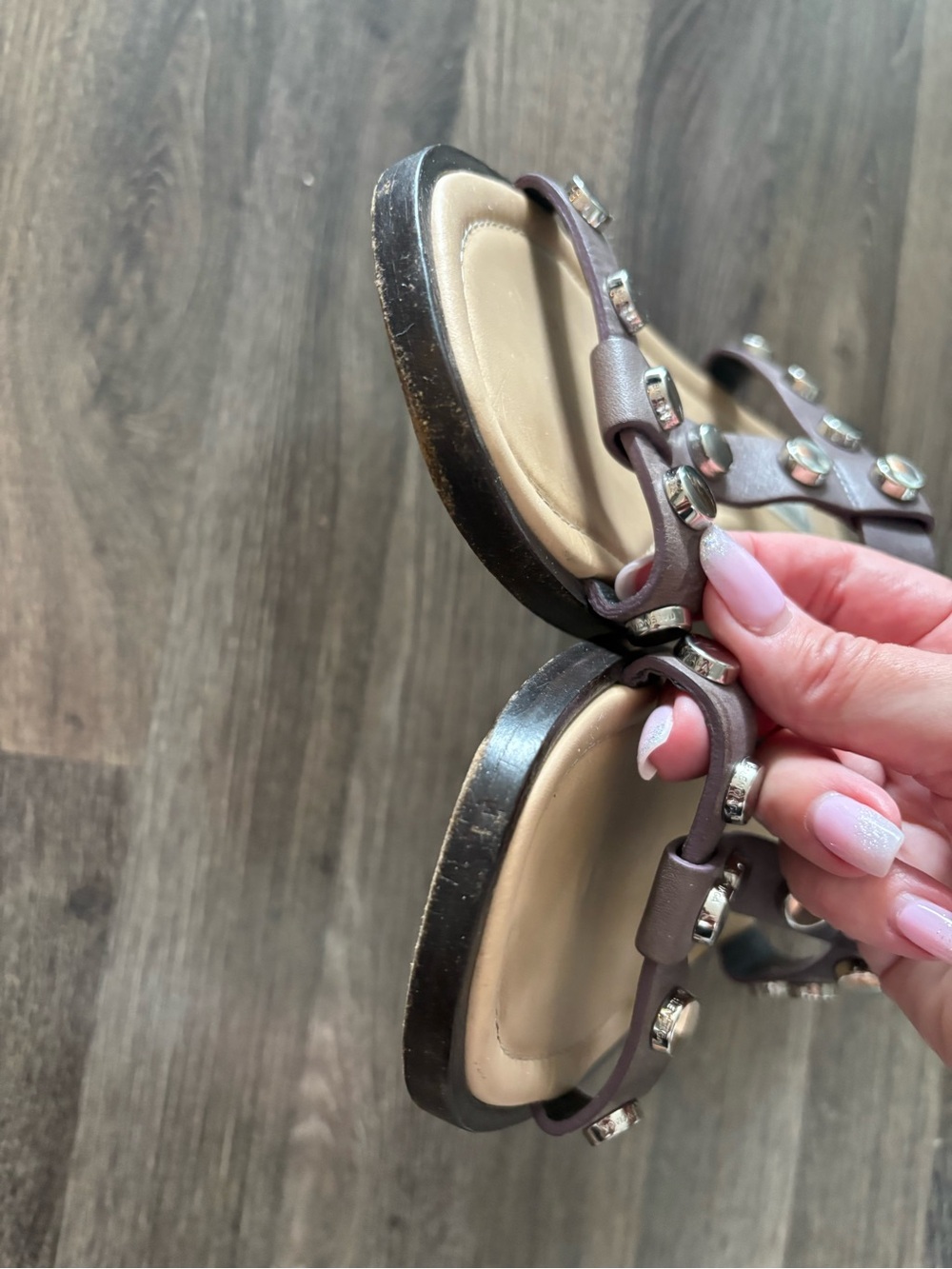 Balenciaga Leather Studded Flats - Picture 3 of 6